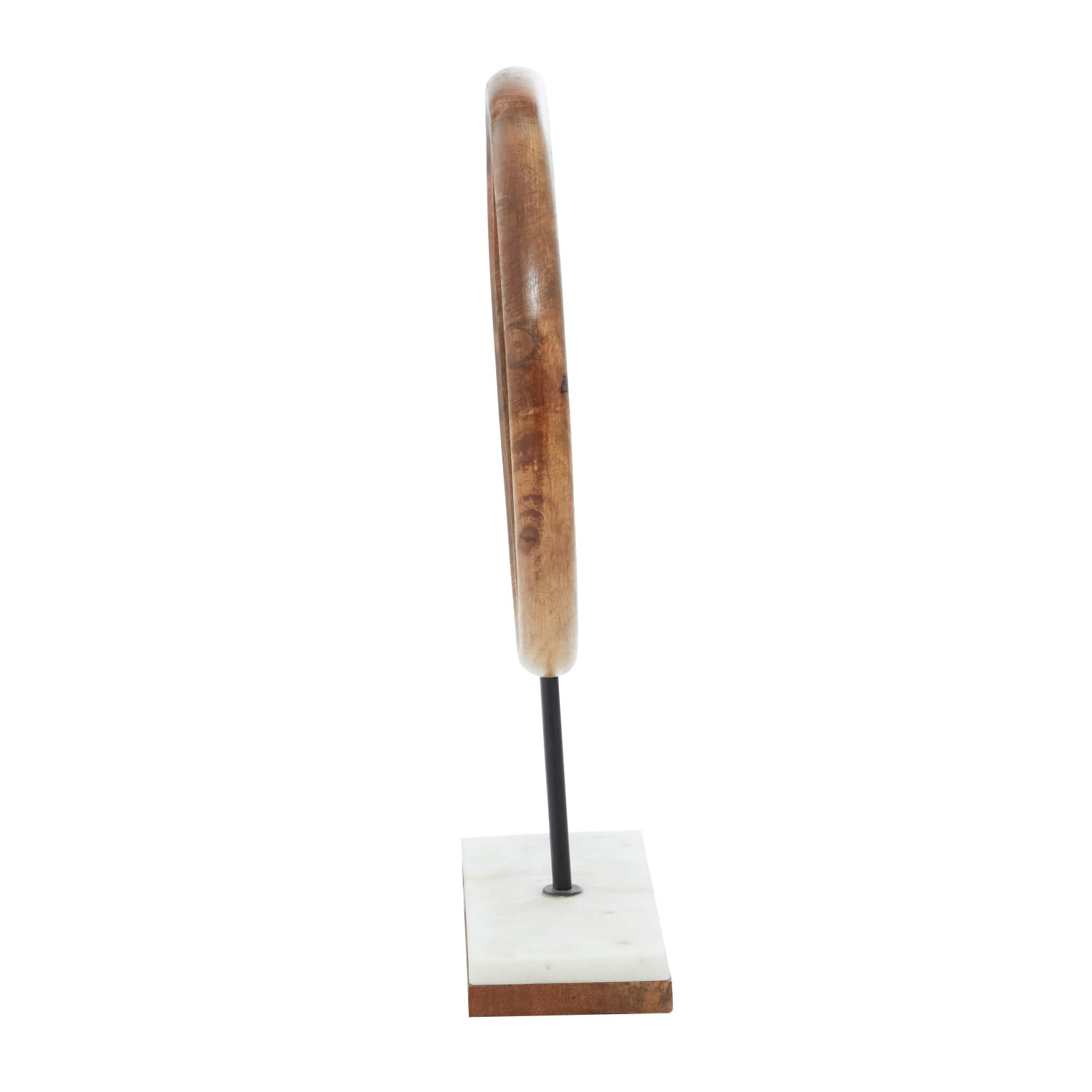17" Brown Mango Wood Abstract Sculpture